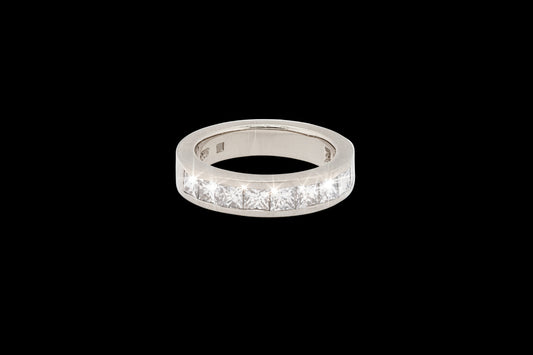Half hoop princess cut diamond eternity band sku 8697