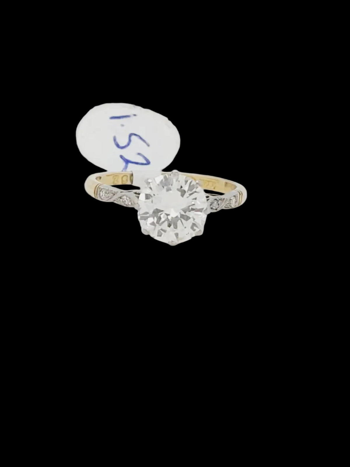 1.52ct solitaire diamond engagement ring in 18ct yellow gold sku 8734