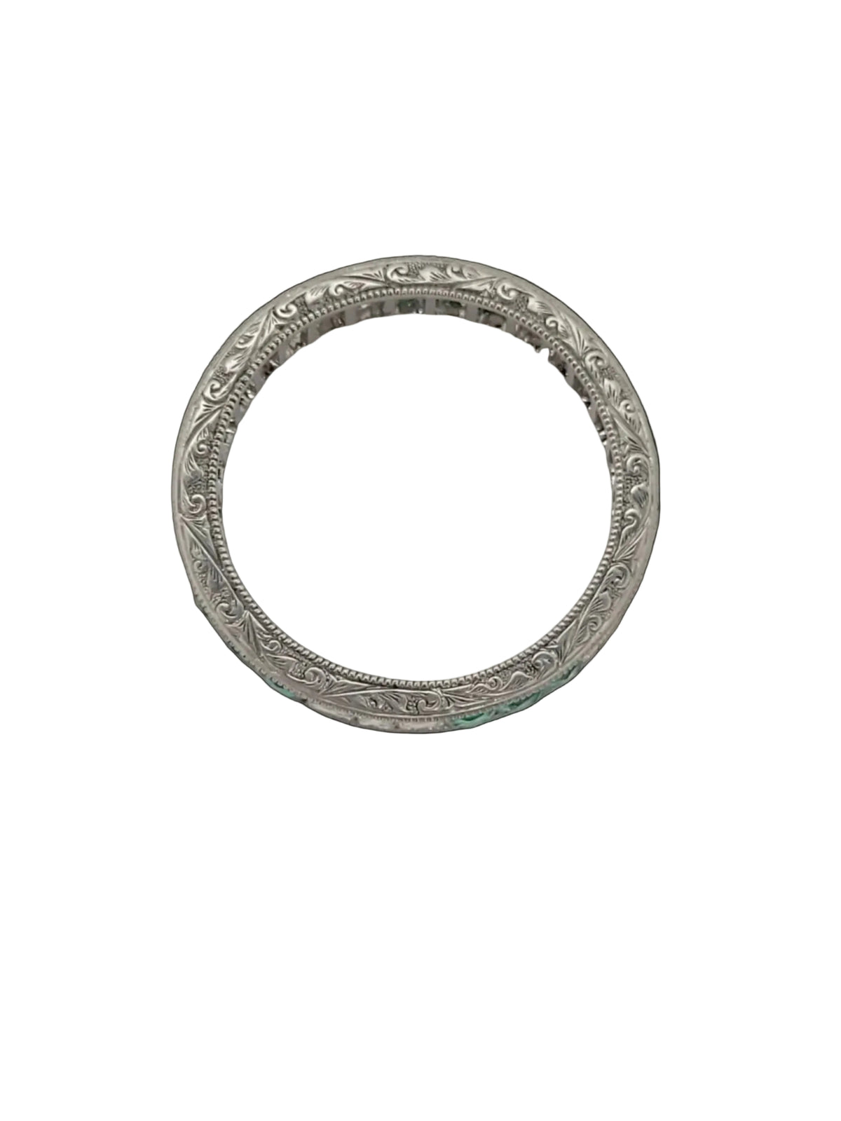 Emerald and diamond full hoop eternity band sku 8746