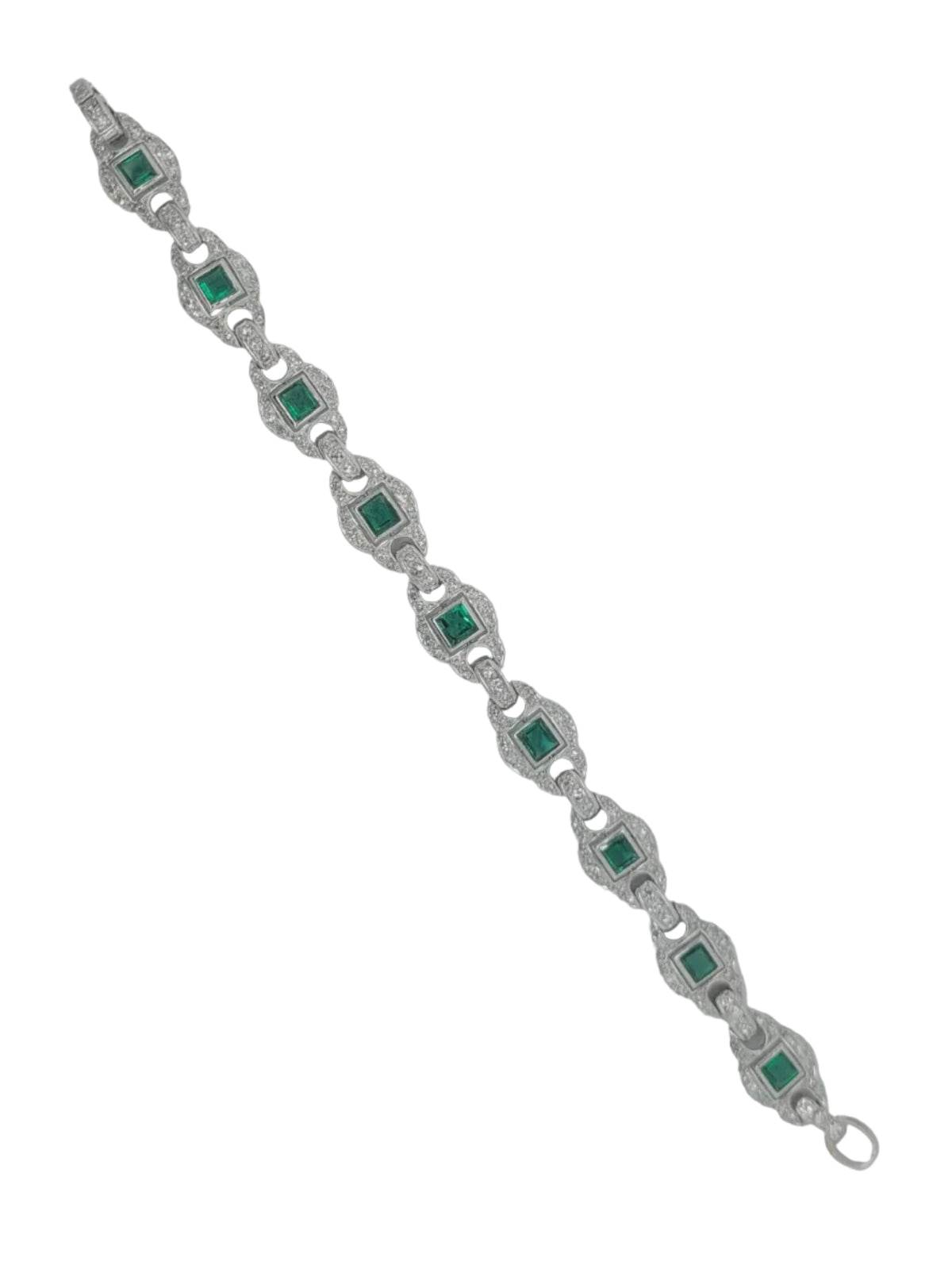 Artdeco emerald and diamond bracelet sku 9203