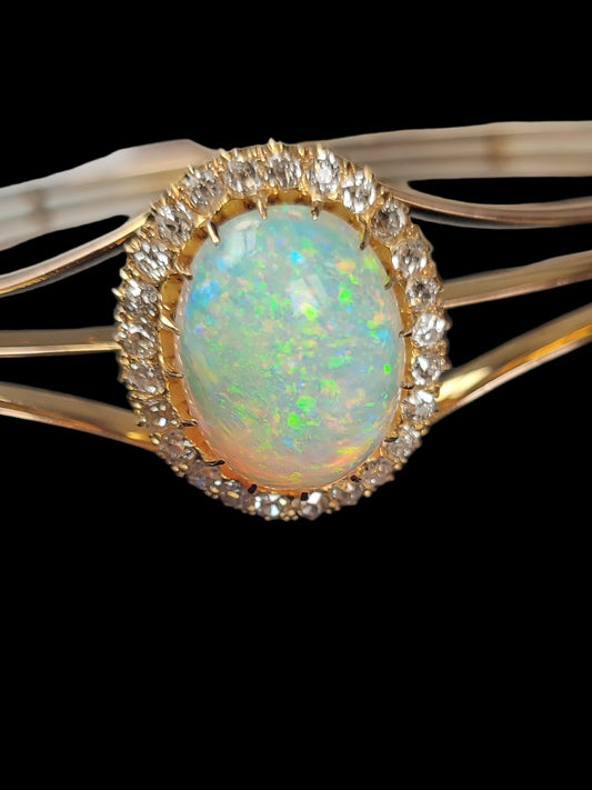 Antique opal and diamond cluster bangle
SKU: 8613