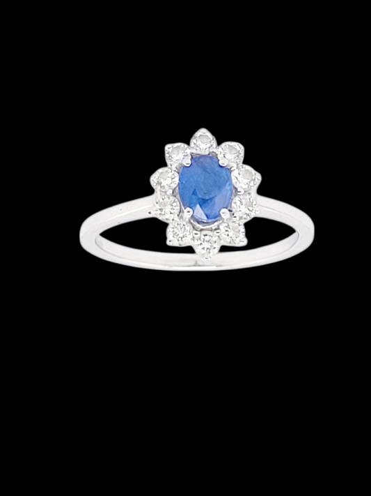 Petite sapphire and diamond cluster ring
SKU: 8413