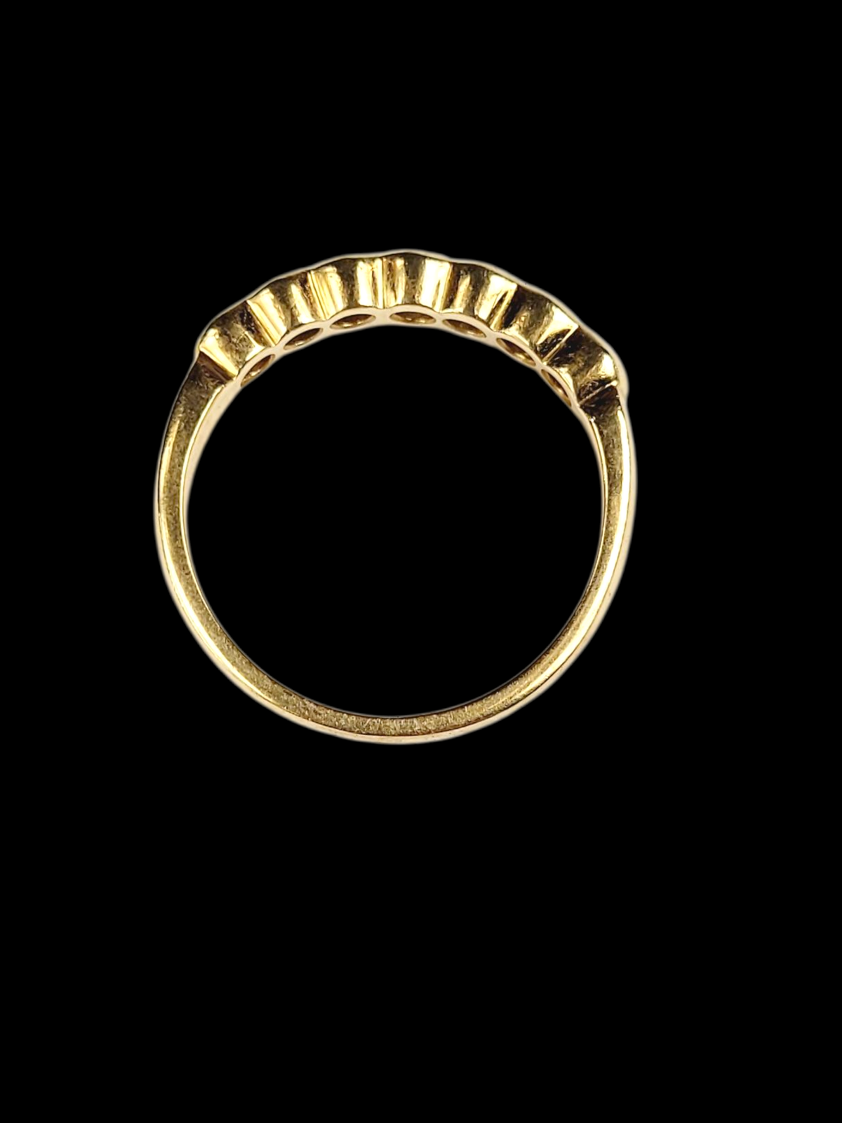 18ct yellow gold half hoop wedding band sku 6468
