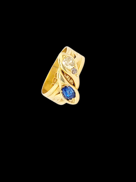 Gem yellow diamond and sapphire snake ring
SKU: 8066