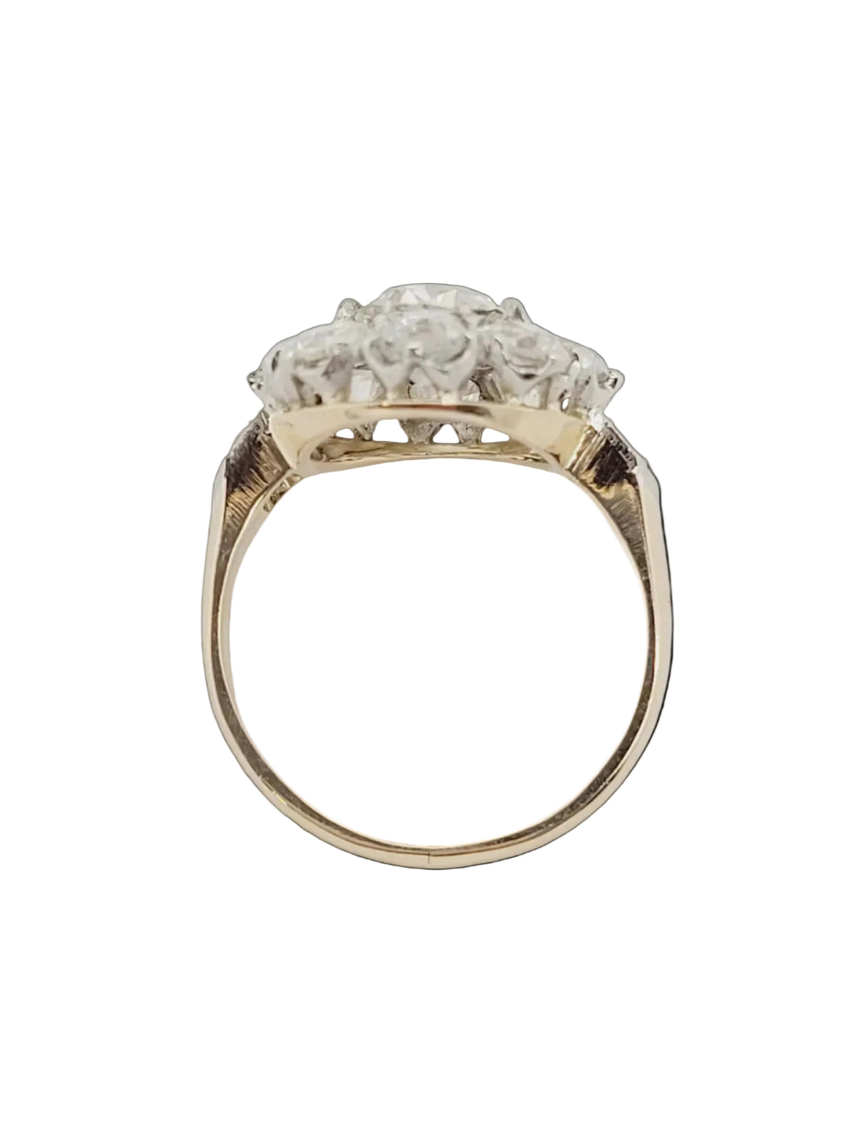 Antique diamond cluster engagement ring sku 8797