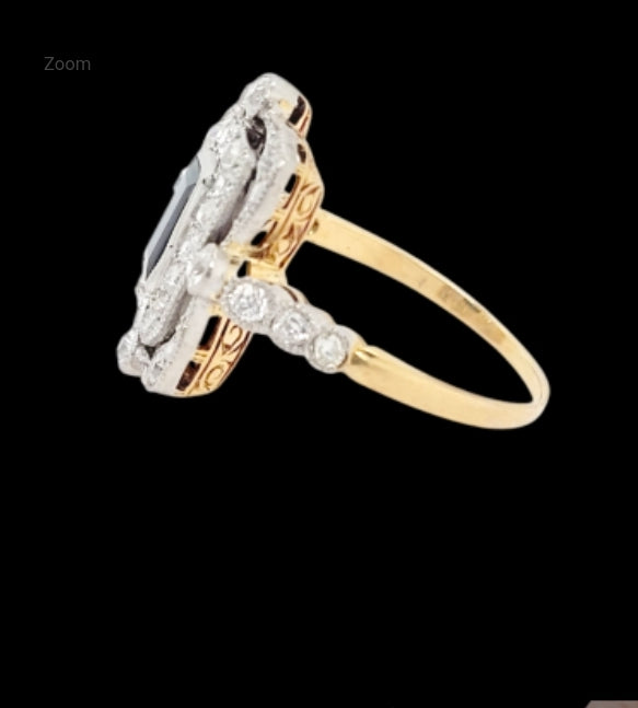 Edwardian sapphire and diamond panel cluster ring
SKU: 7883