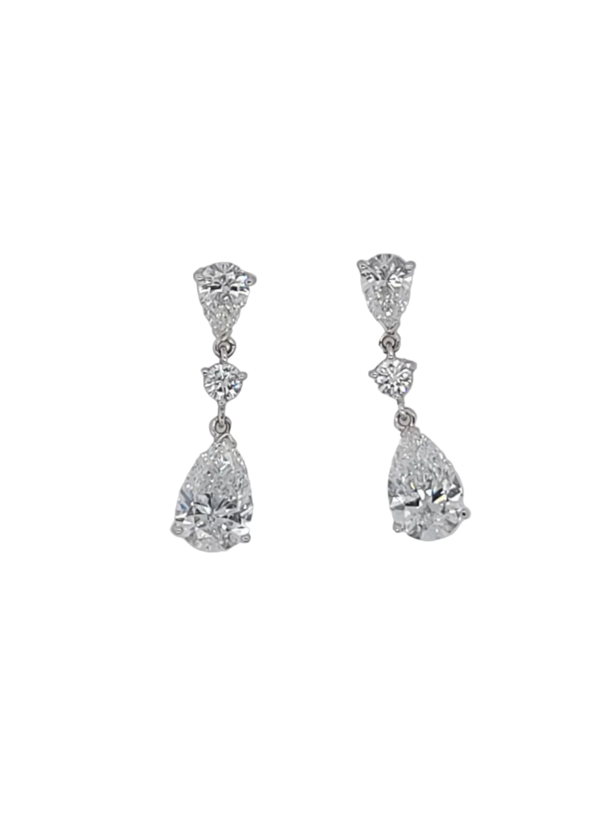 D colour natural pear shaped diamond drop earrings sku 8994