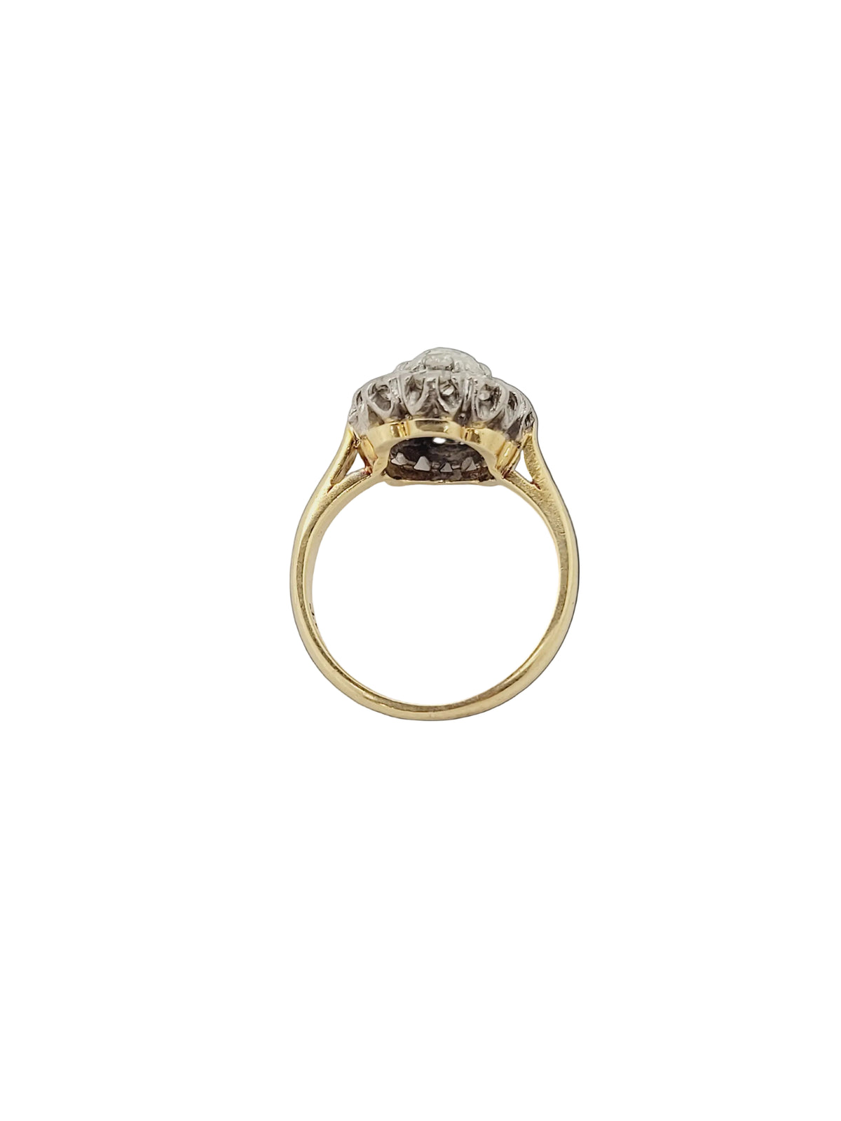 Antique diamond cluster engagement ring sku 8813