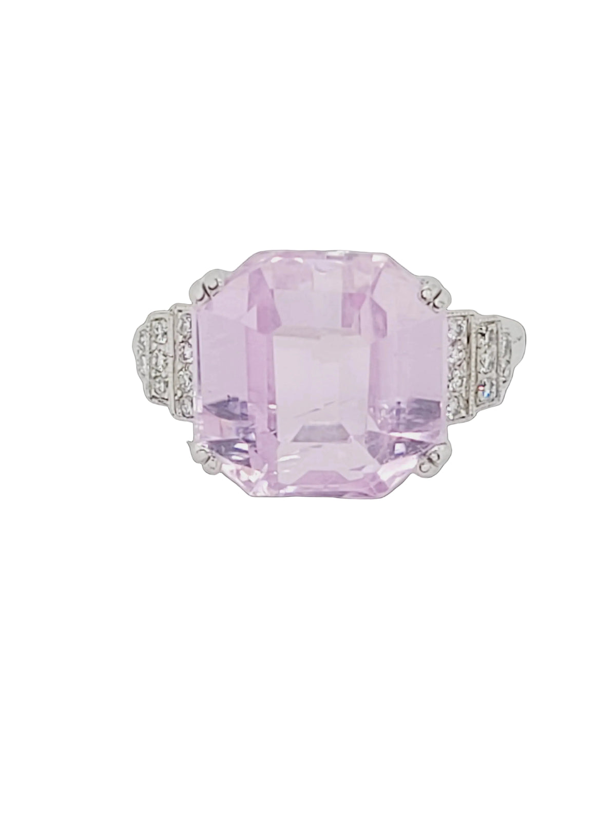 Pastel pink Kunzite and diamond dress ring sku 8772