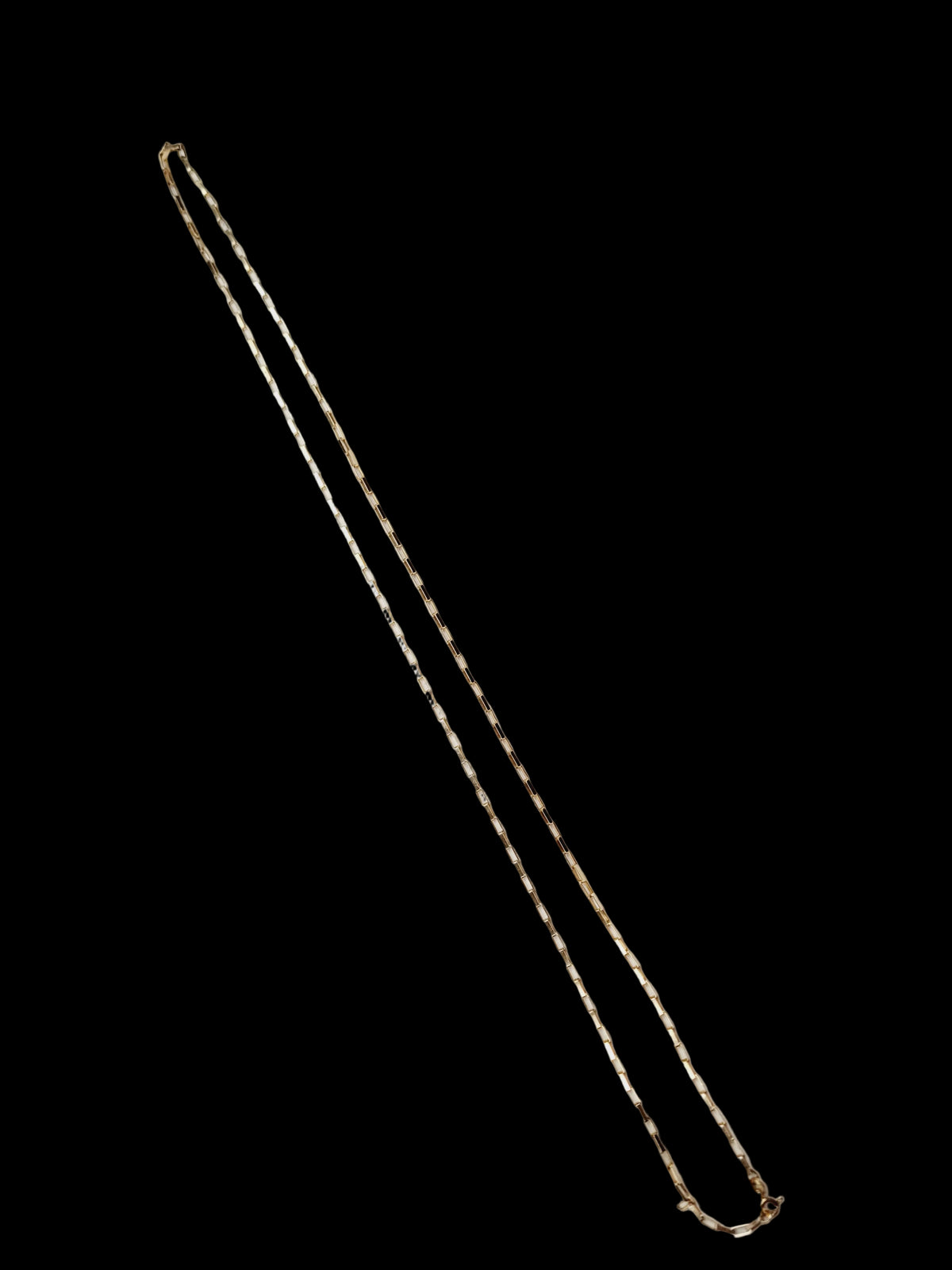 Bright oblong linked long 9ct gold trace linked chain sku 8891
