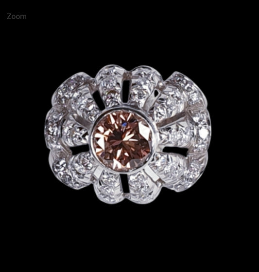 Cognac diamond and diamond bombe ring
SKU: 4553