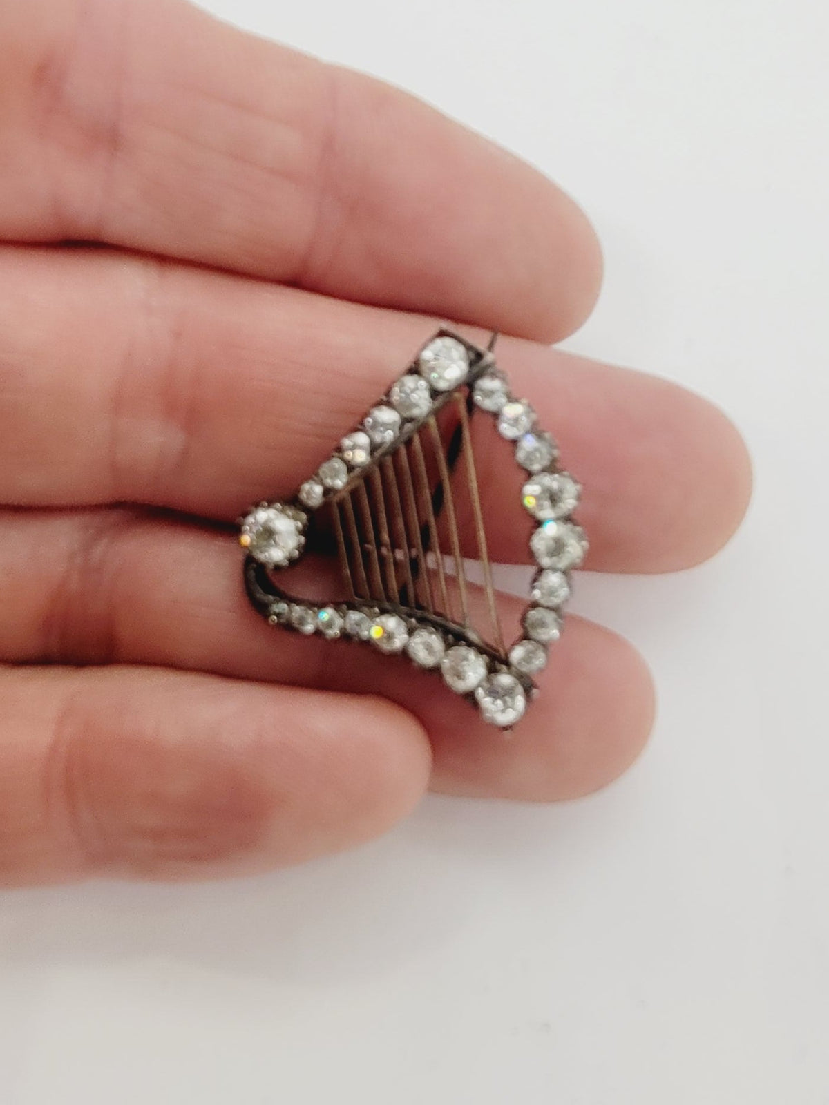 Georgian old mine cut Harp pin sku 9062