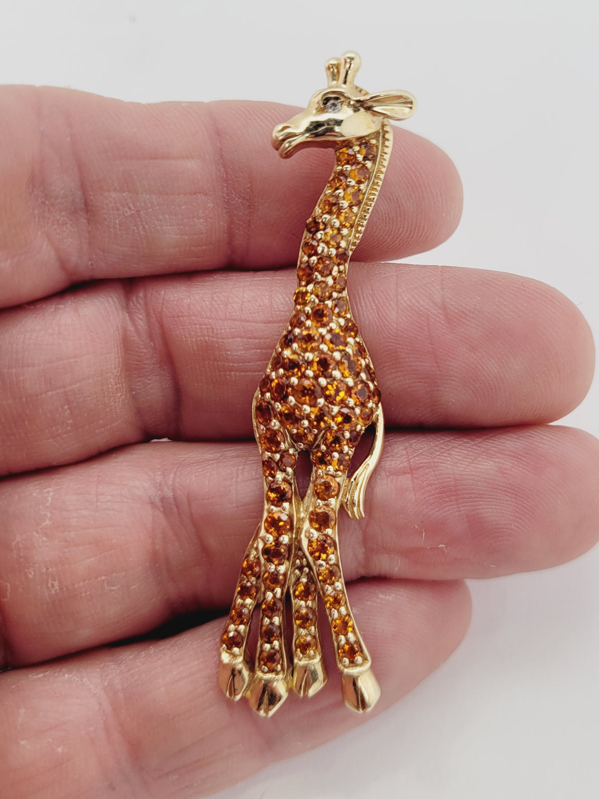 Vintage Madeira Citrine Giraffe brooch sku 9010